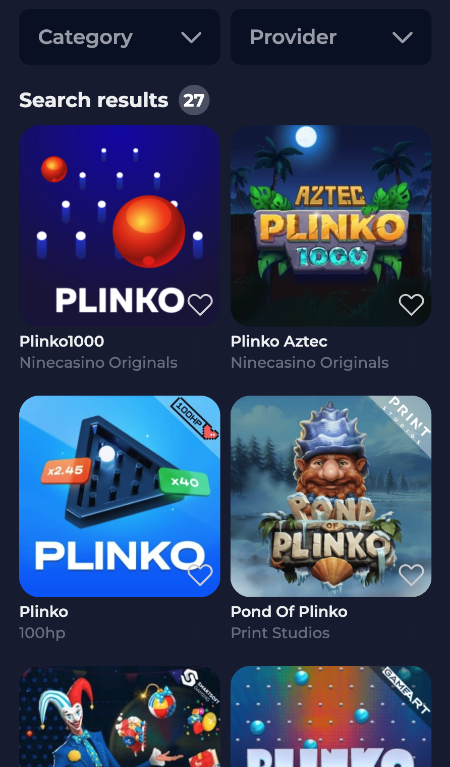 Odaberi Plinko igru